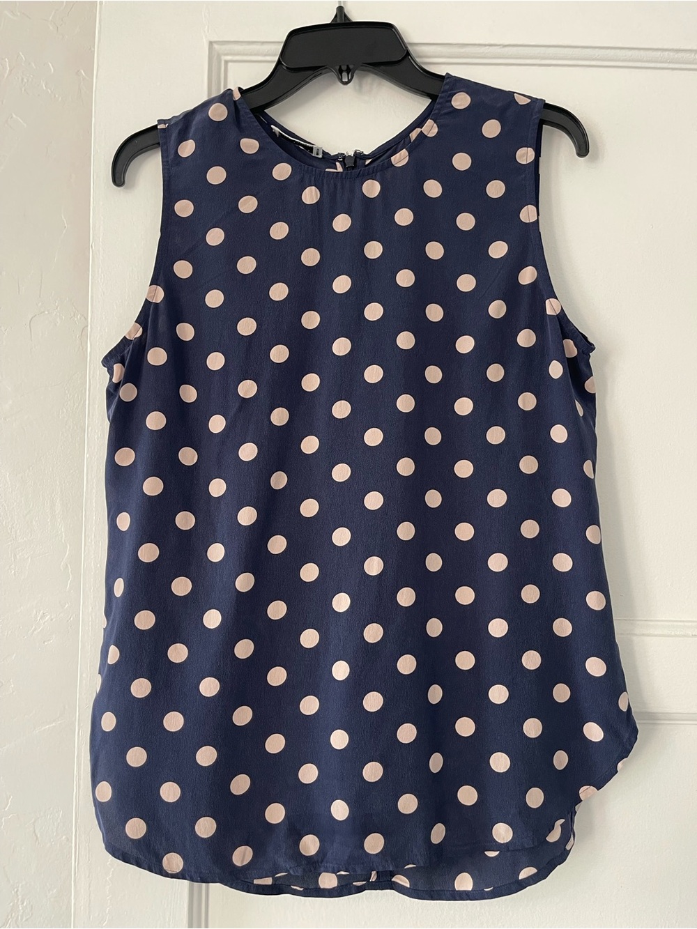 Equipment Navy Polka Dot Sleeveless Silk Camisole